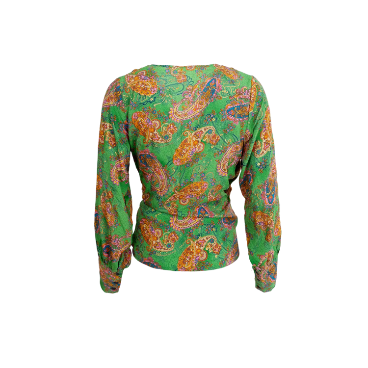 Bcluna wrap bluse - Green liberty