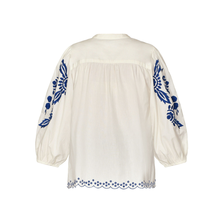 Love968 bluse - Cream/blue