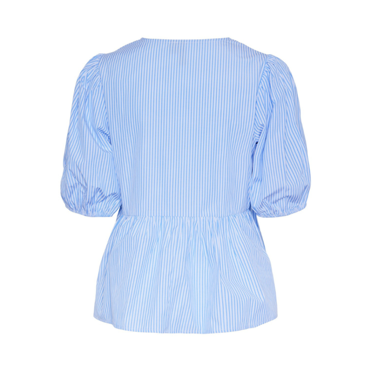 Pcholly bluse - Cornflower blue/white