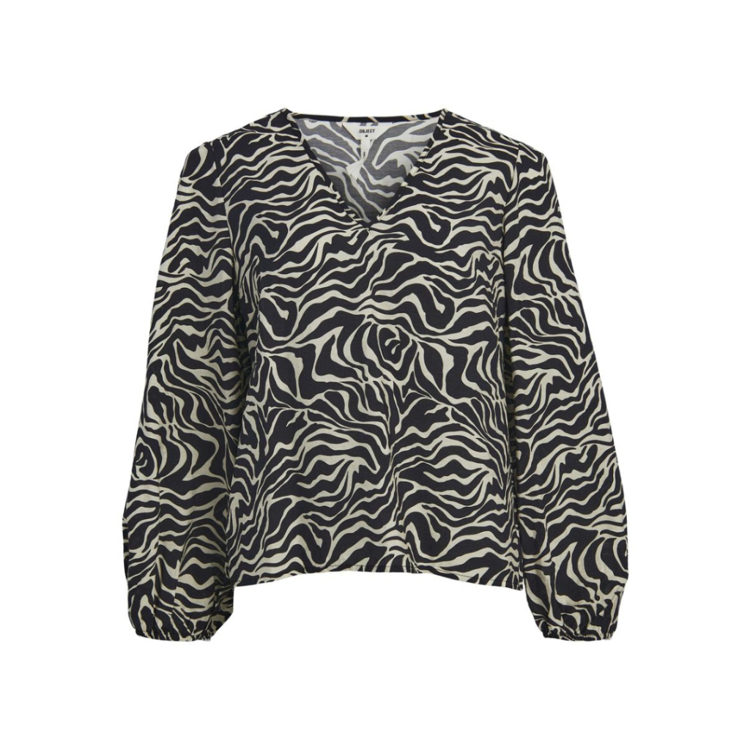 Objleonora top - Black/sandshell