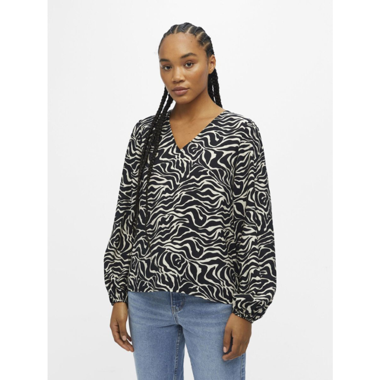 Objleonora top - Black/sandshell