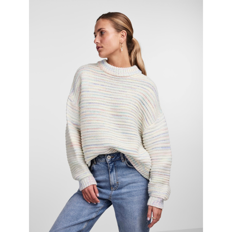 Pcjamie strik - Cloud dancer/multi clr