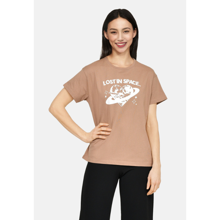 Pein t-shirt - Almond/white