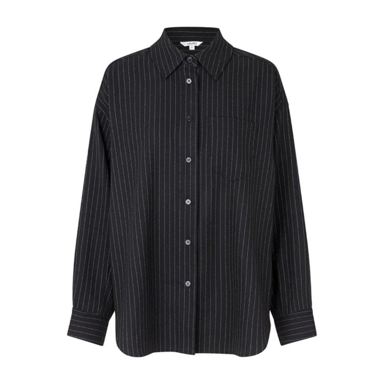 Alonsa bluse - Black sugar pinstripe