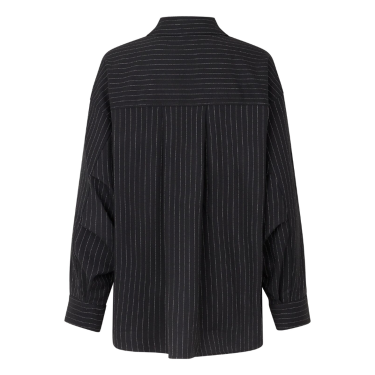 Alonsa bluse - Black sugar pinstripe