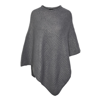 Pcpyron poncho - Medium grey melange