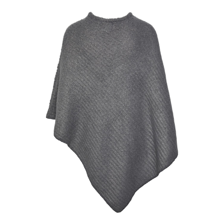 Pcpyron poncho - Medium grey melange