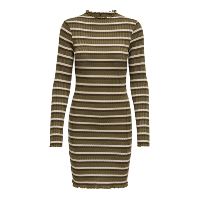 Onlria kjole - Pumice stone/dark olive