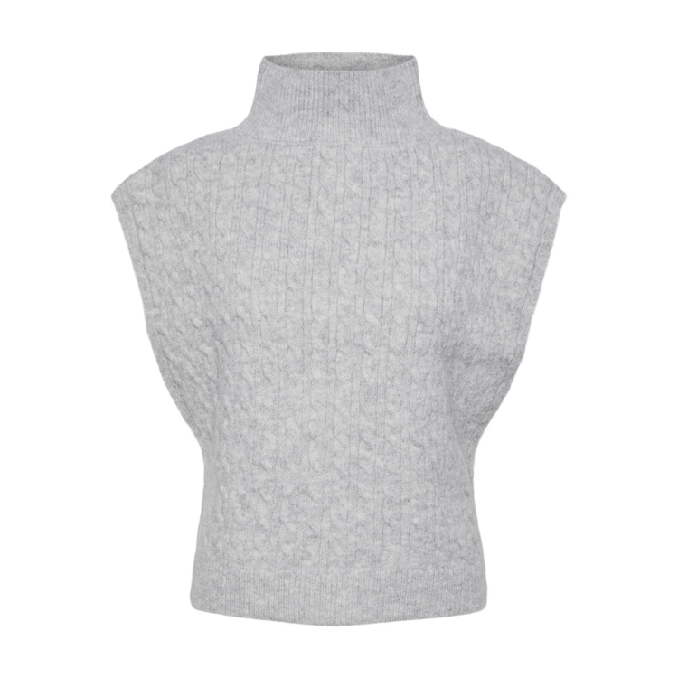 Pcjosie poncho - Light grey melange