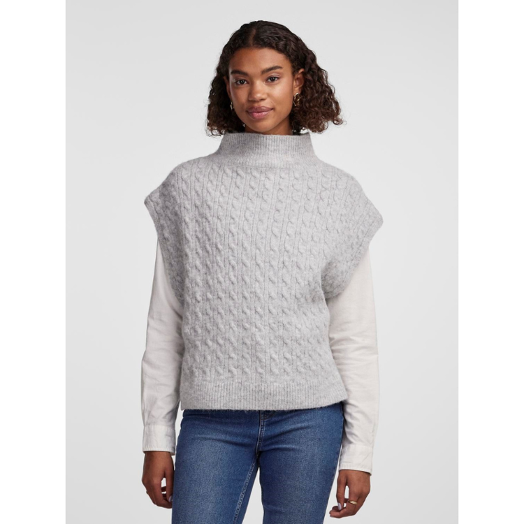 Pcjosie poncho - Light grey melange