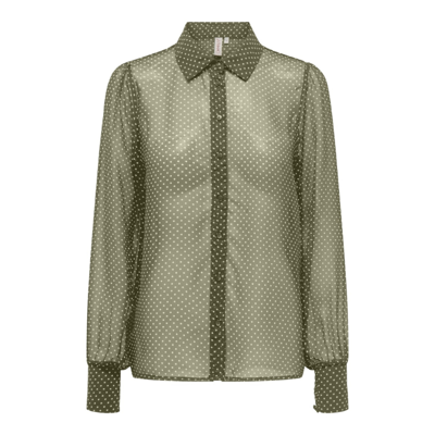 Onlisabella skjorte - Winter moss/w. white dots