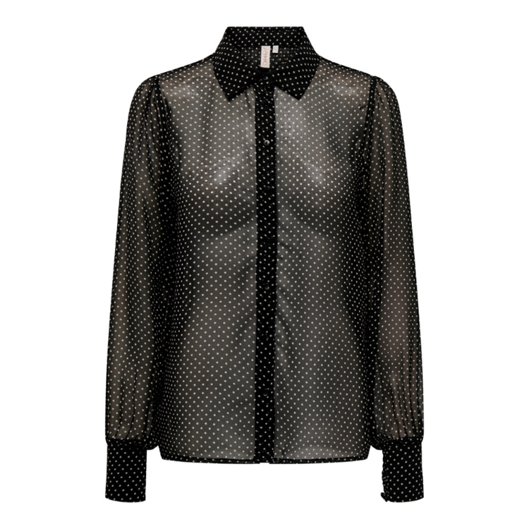Onlisabella skjorte - Black/w. white dots