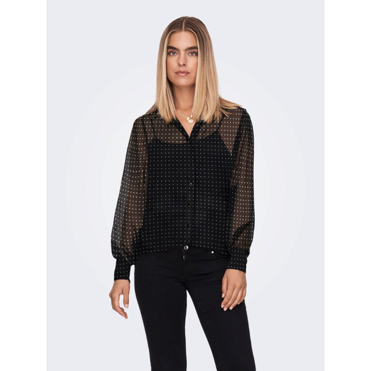Onlisabella skjorte - Black/w. white dots