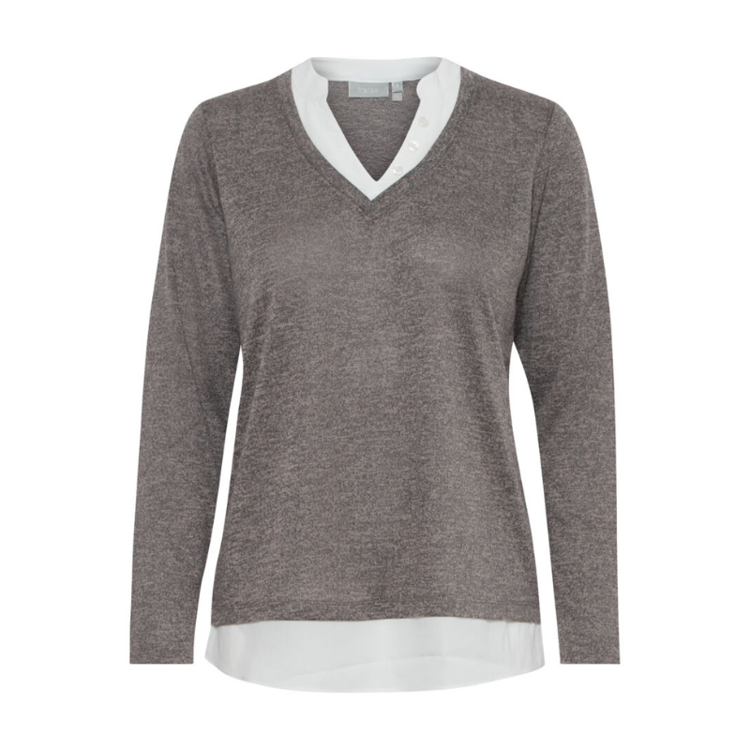 Frrexan bluse - Charcoal melange