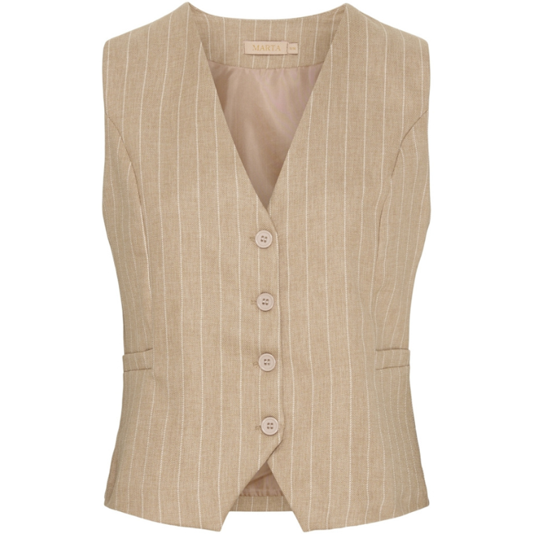 Mdcsolveig vest - Beige stripe