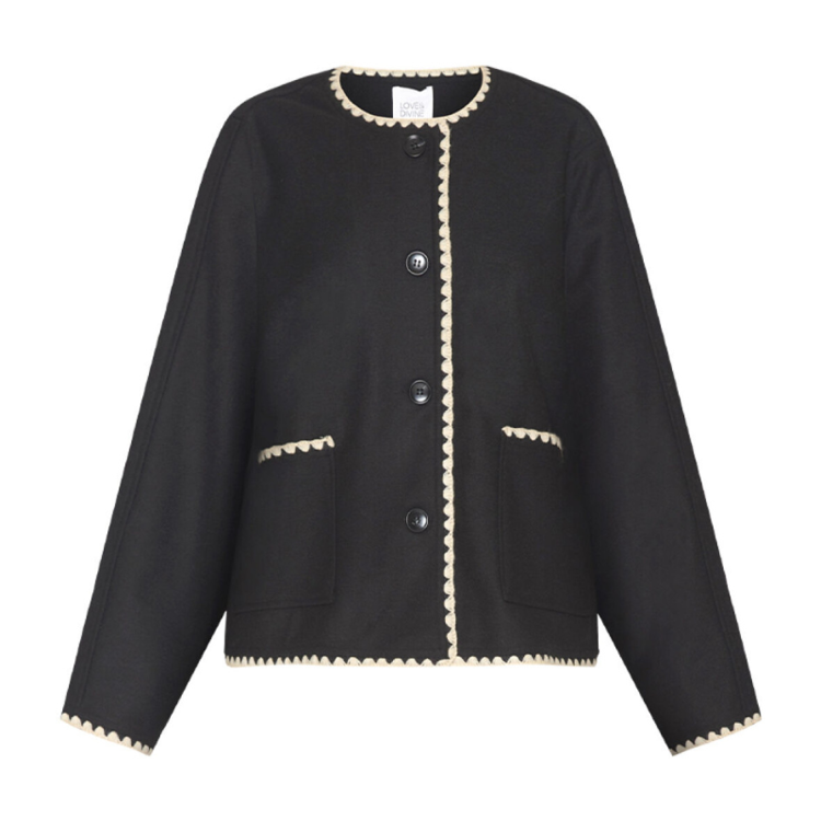 Love1028 cardigan - Black/cream