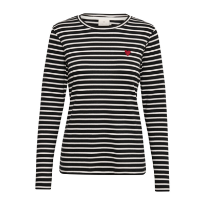 Kaliddy bluse - Black/chalk red heart