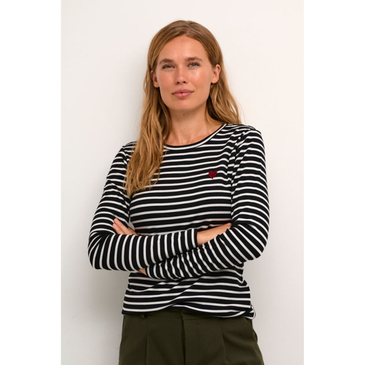 Kaliddy bluse - Black/chalk red heart