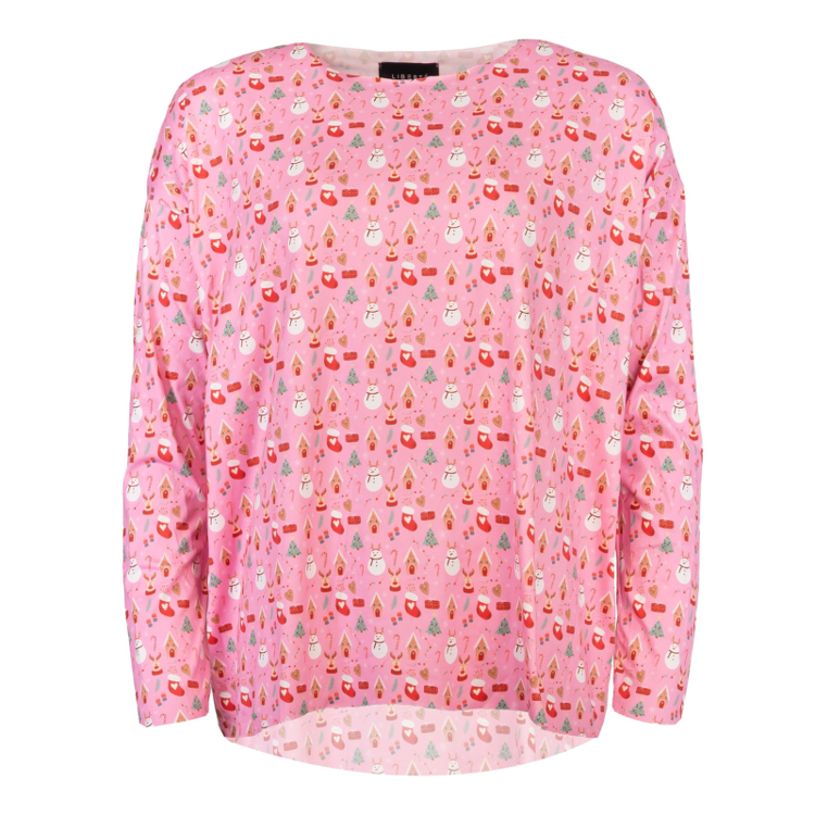 Alma bluse - Christmas time pink