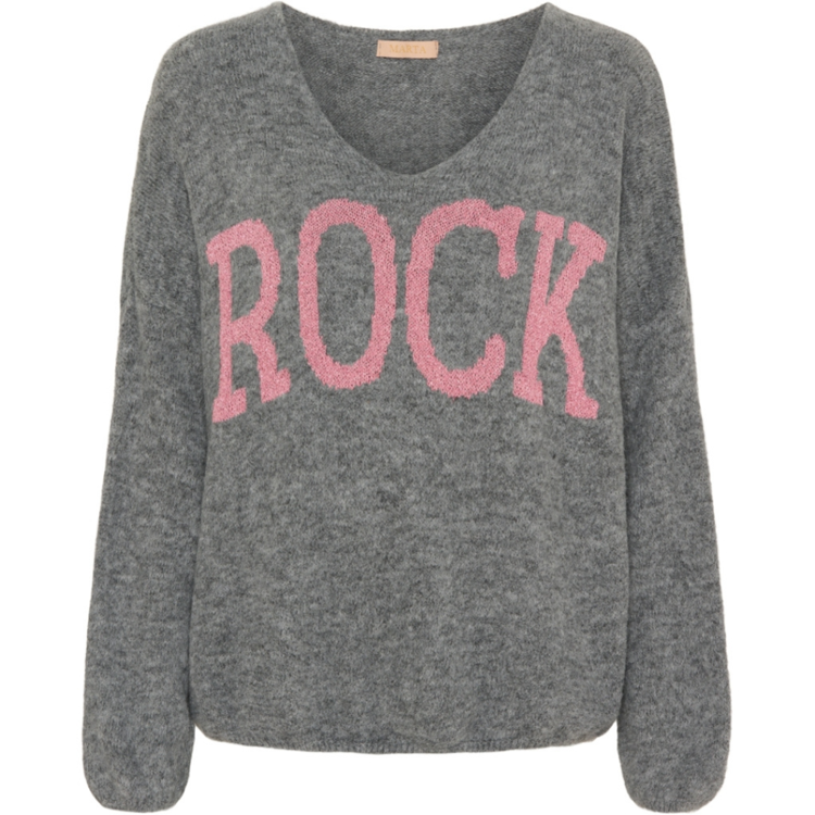 Mdcchelsea strikbluse - Grey/pink