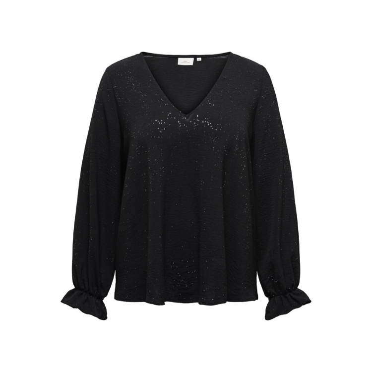 Carjosee bluse - Black/silver fol