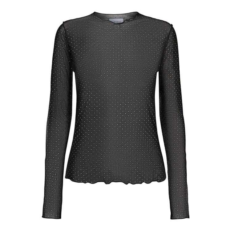 Mesh top - Black silver foil dot