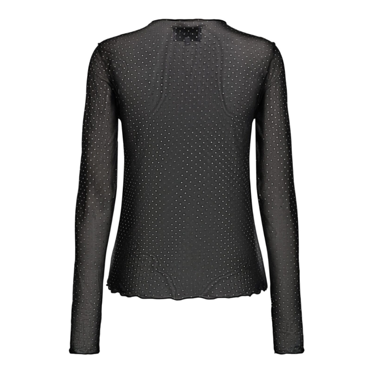 Mesh top - Black silver foil dot