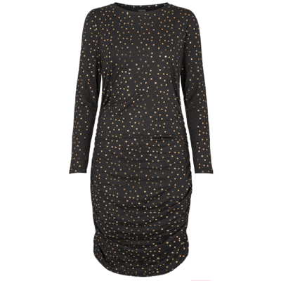 Alma kjole - Black gold dot