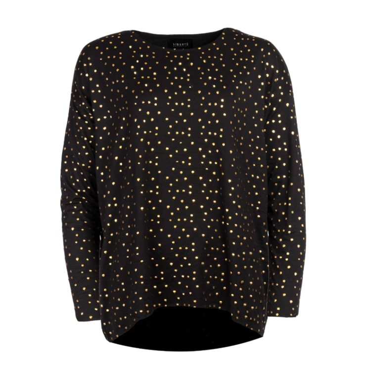 Alma bluse - Black gold dot