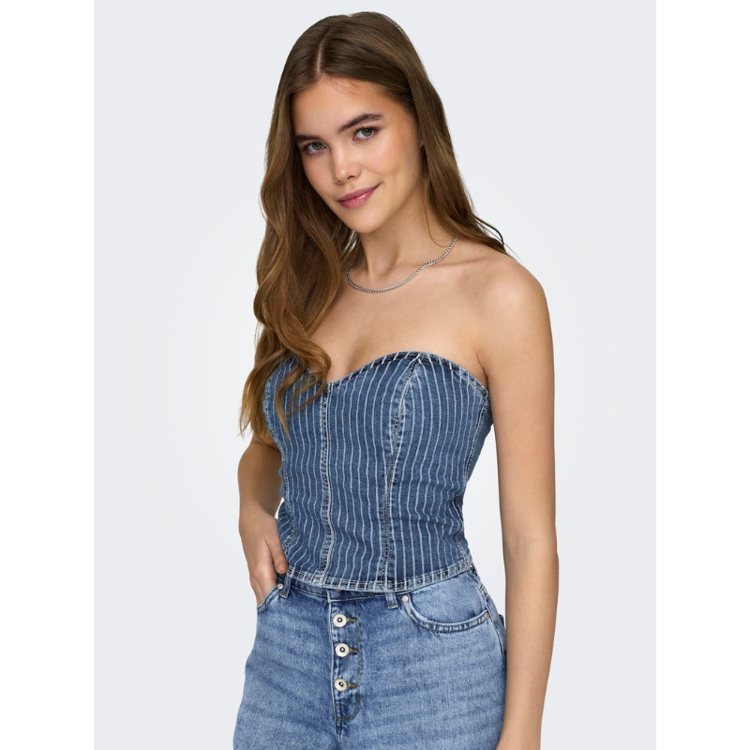 Onlkirsi top - Light blue denim