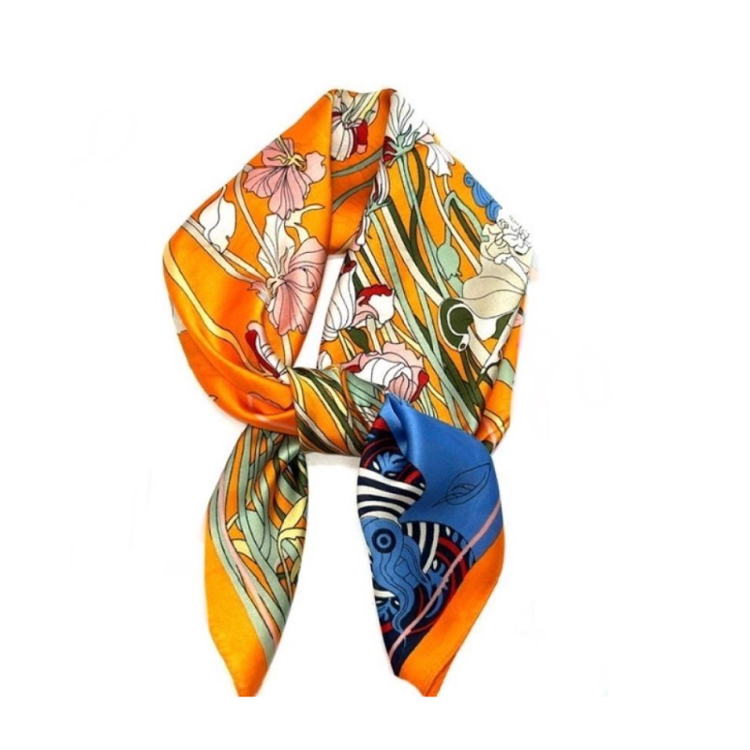 Scarf - Orange flower