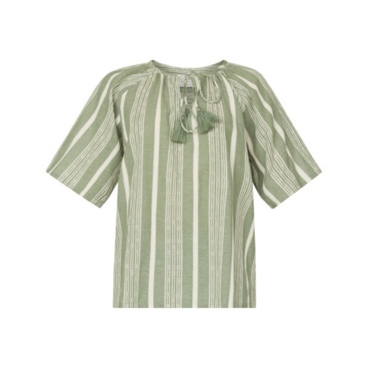 Inga bluse - D. green comb.