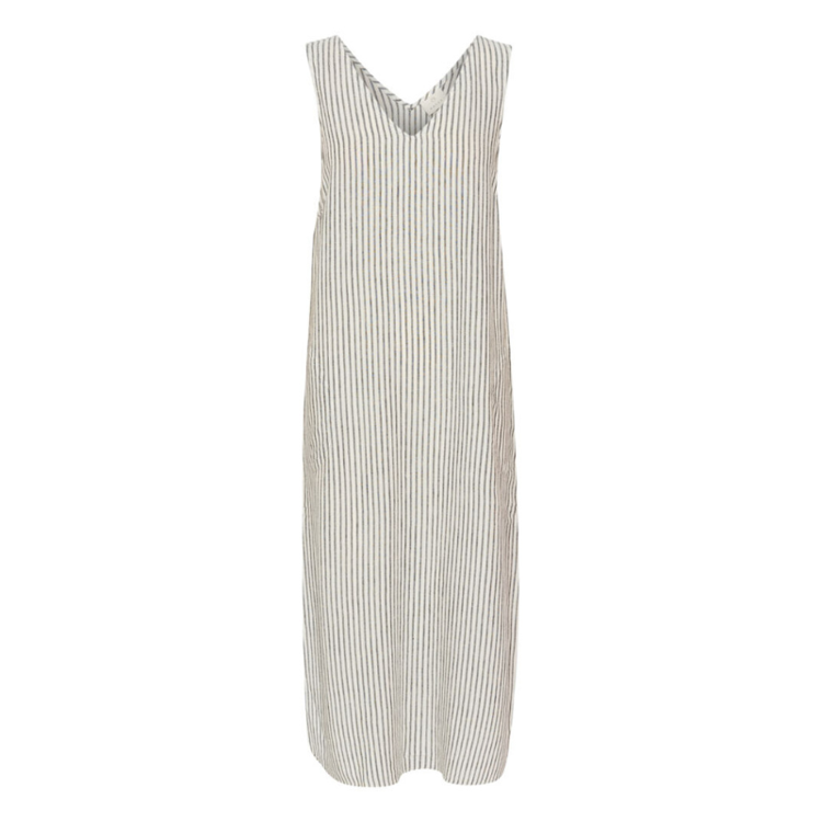 Kamilia sleeveless kjole - Chalk/black stripe