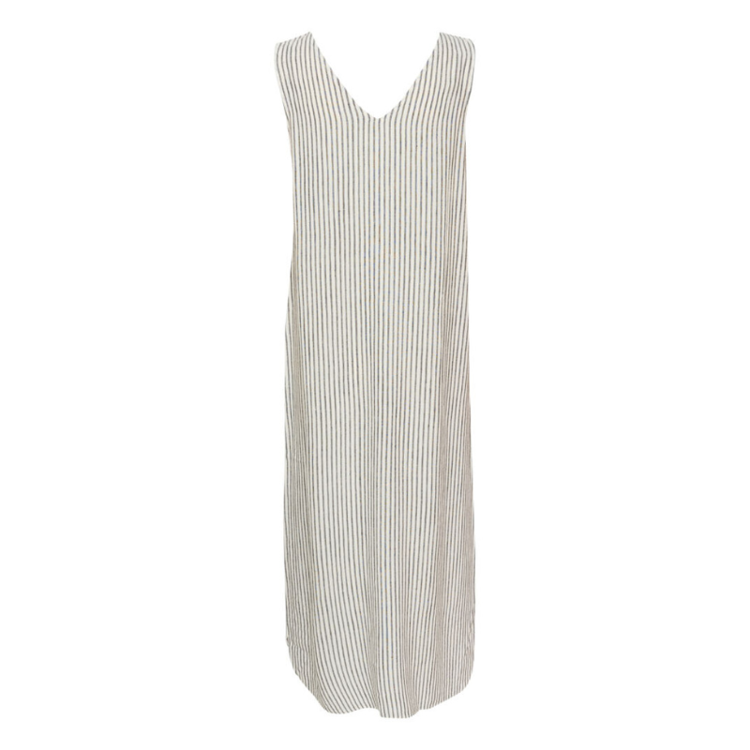 Kamilia sleeveless kjole - Chalk/black stripe