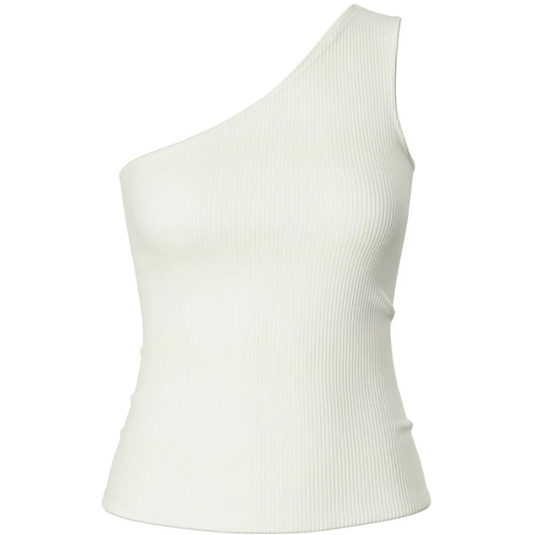 Pcruka one shoulder top - Cloud dancer