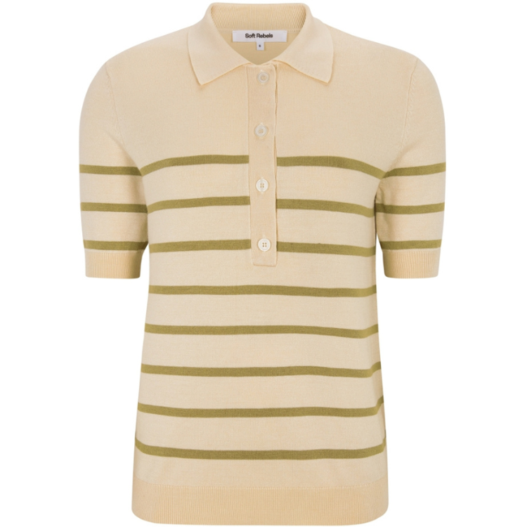 Srlea polo strik - Olive gray