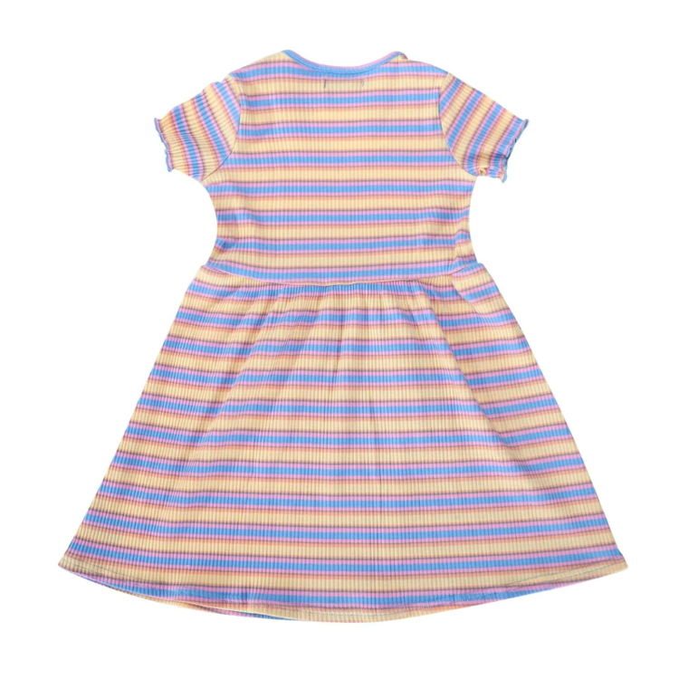 Natalia kjole kids - Yellow rose blue stripe