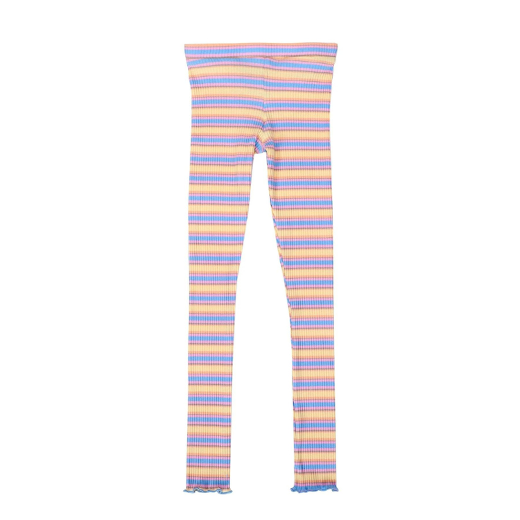 Natalia leggings kids - Yellow rose blue stripe