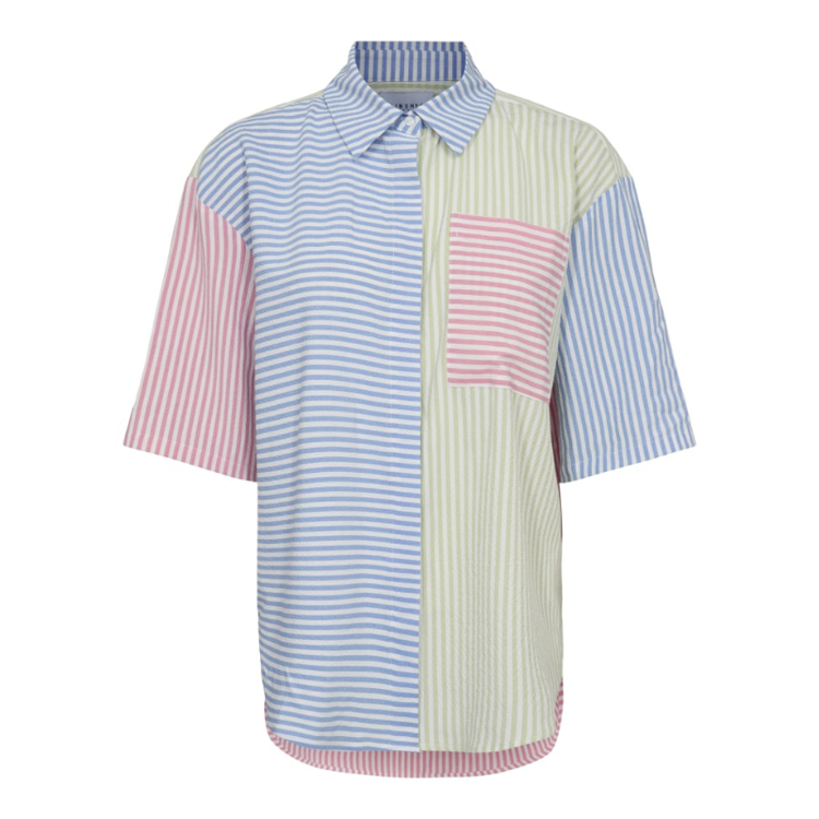 Viola skjorte - Mint blue pink stripe