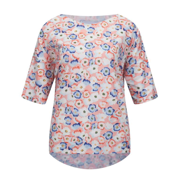 Alma t-shirt - Peachy blue flower