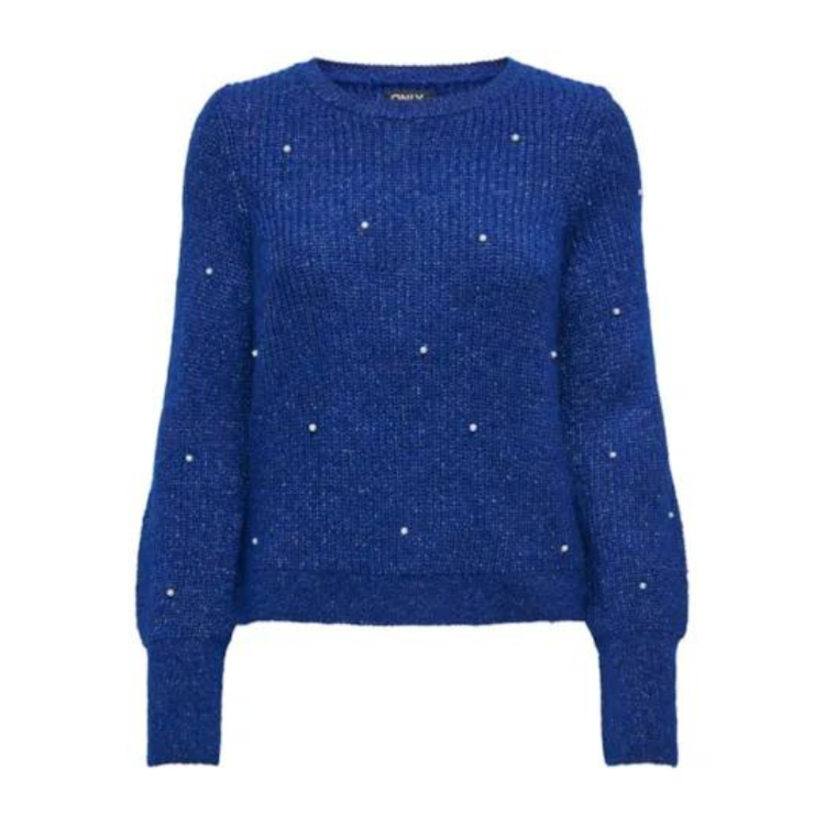 Onlcarolia strik - Blue/melange/wh