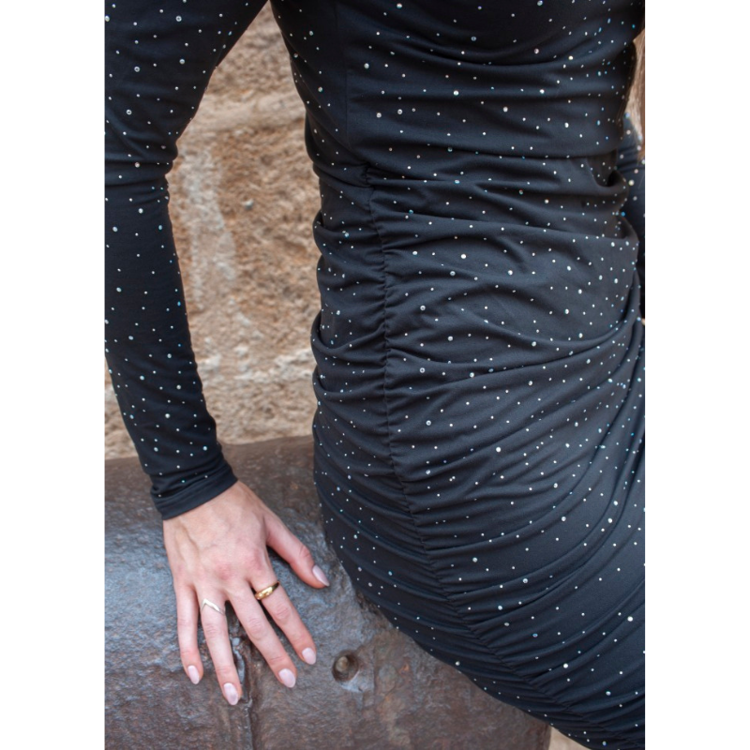 Alma turn kjole - Black simili