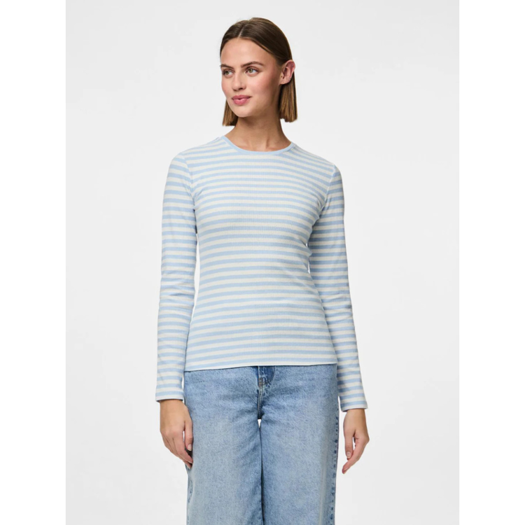 Pcruka bluse - Cashmere blue/cloud dancer