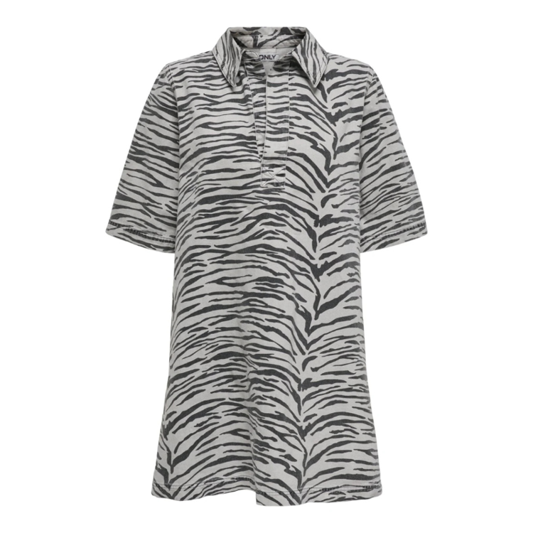 Onlgry kjole - Light grey denim/zebra