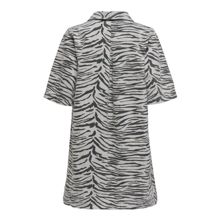Onlgry kjole - Light grey denim/zebra