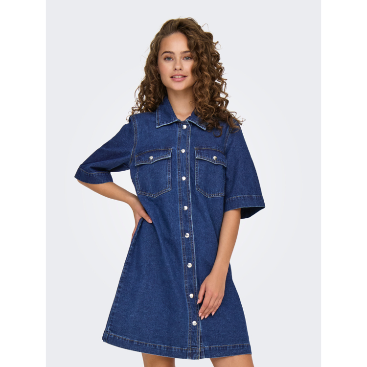 Onlbelle kjole - Dark blue denim
