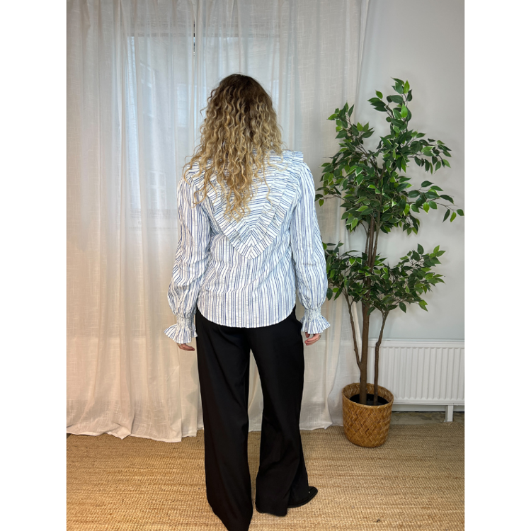 Cocogo skjorte - Blue/off-white stripes