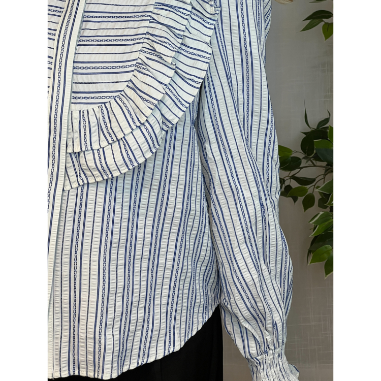 Cocogo skjorte - Blue/off-white stripes