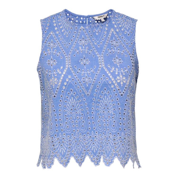 Onltulum top - Blue bonnet/bright white