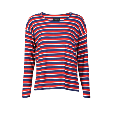 Natalia bluse - Navy red white stripe